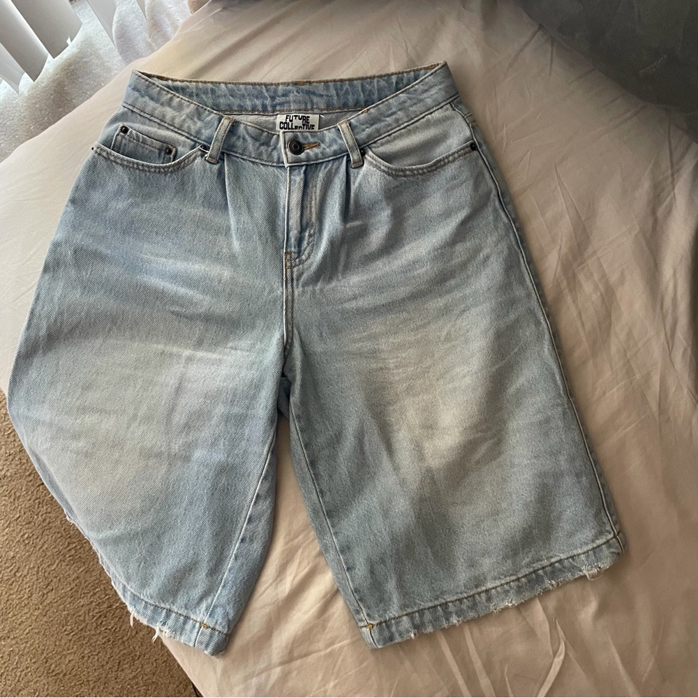 Light Wash Denim Bermuda Shorts